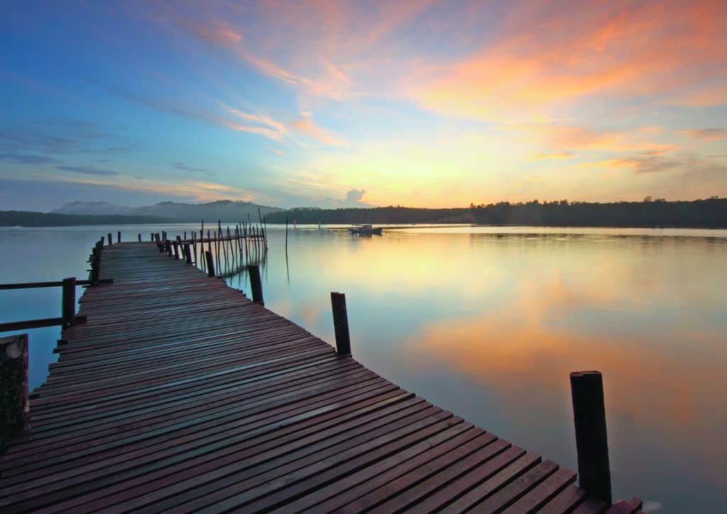 Fishing docks are available at most resorts.