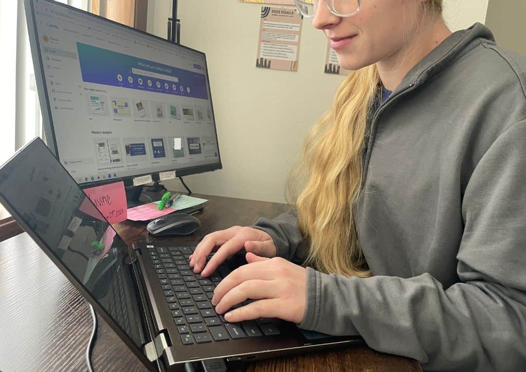 Myself typing on my laptop, answering the question, is blogging social media.