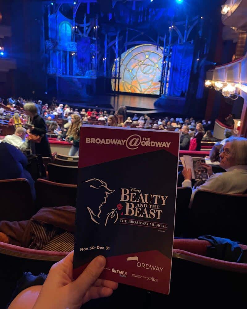 A Playbill at the Ordway Theater for Beauty and the Beast.