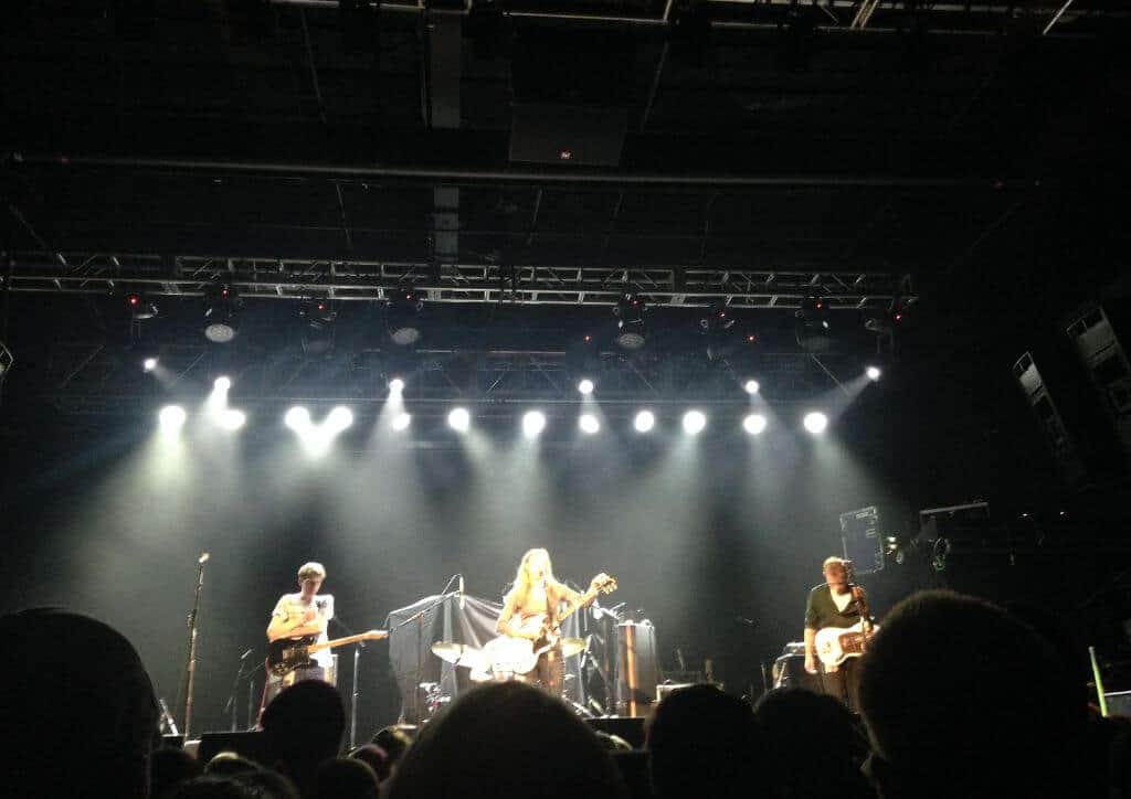 A band playing on the stage at First Avenue in Minneapolis.