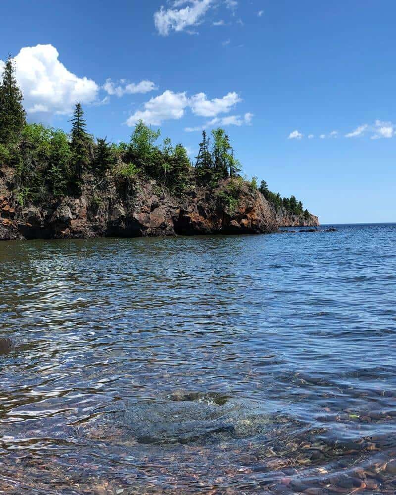 Lake Superior from the shoreline near Grand Marais on North Shore, MN.