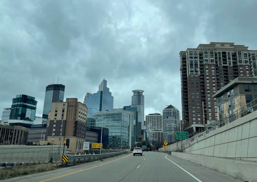 Skyscrapers in the Twin Cities near the U of M campus.