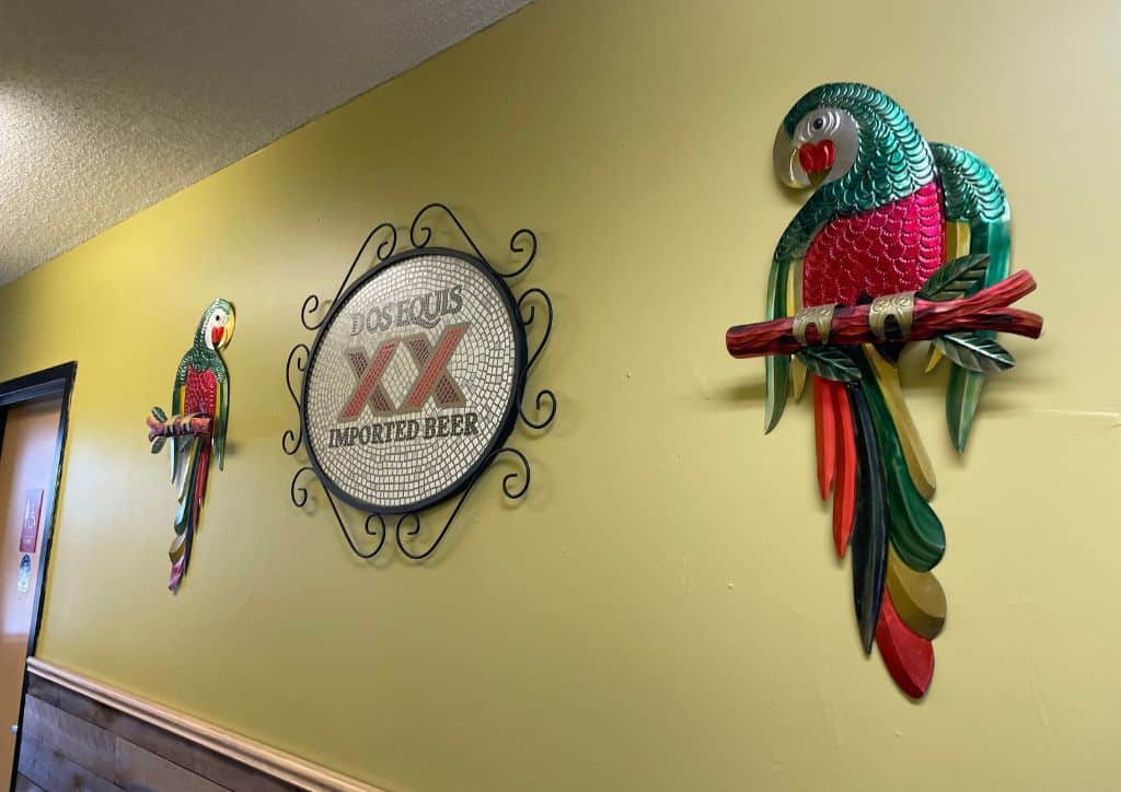 Decor at a restaurant from Mexico.