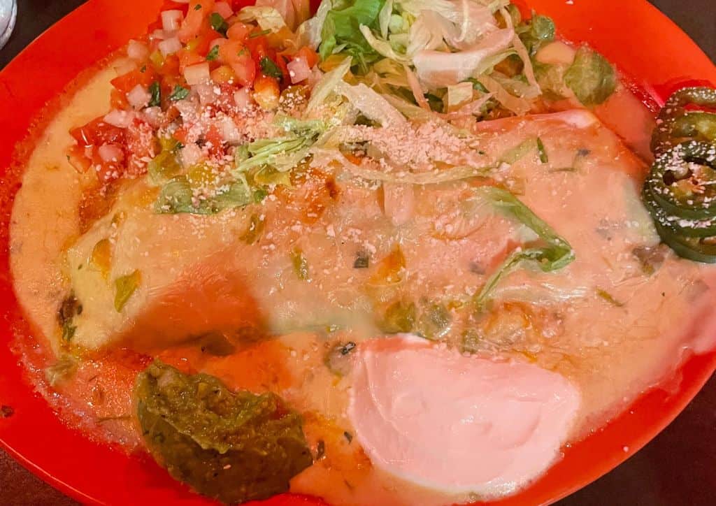 A full plate of Mexican food in Duluth.